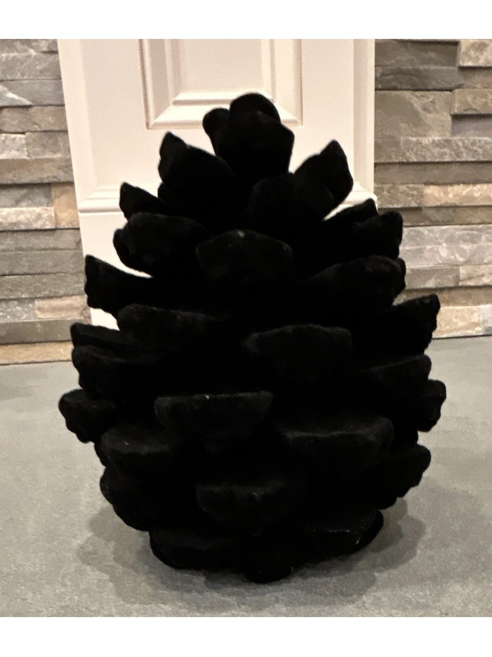 Ashland Black Flocked Decorative Pine Cone Decor